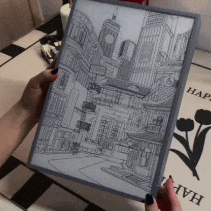 Anime LED Stadt Nachtsicht Wandkunst – USB-betriebenes dimmbares Beleuchtungsbild