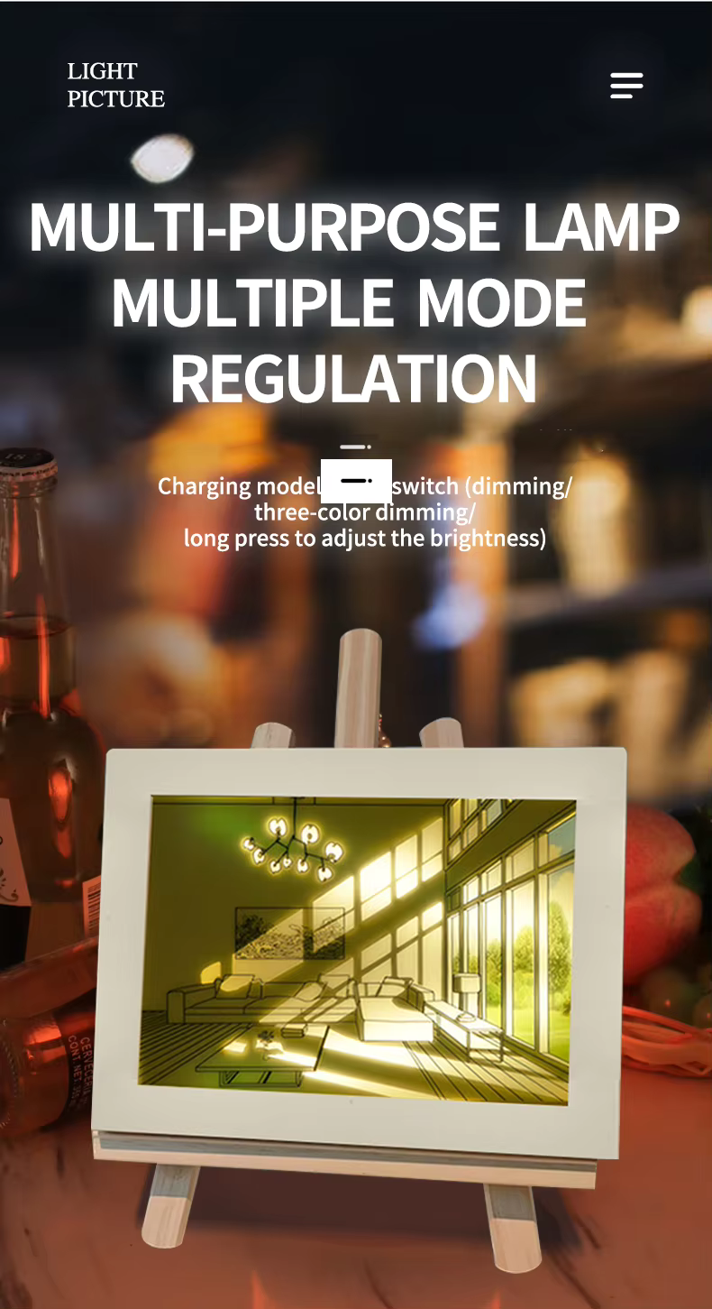 Modern dimmbares Lichtgemälde – Minimalistische leuchtende Kunst für Schlafzimmer & Wohnzimmer