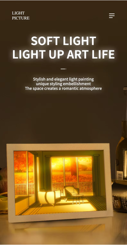 Modern dimmbares Lichtgemälde – Minimalistische leuchtende Kunst für Schlafzimmer & Wohnzimmer