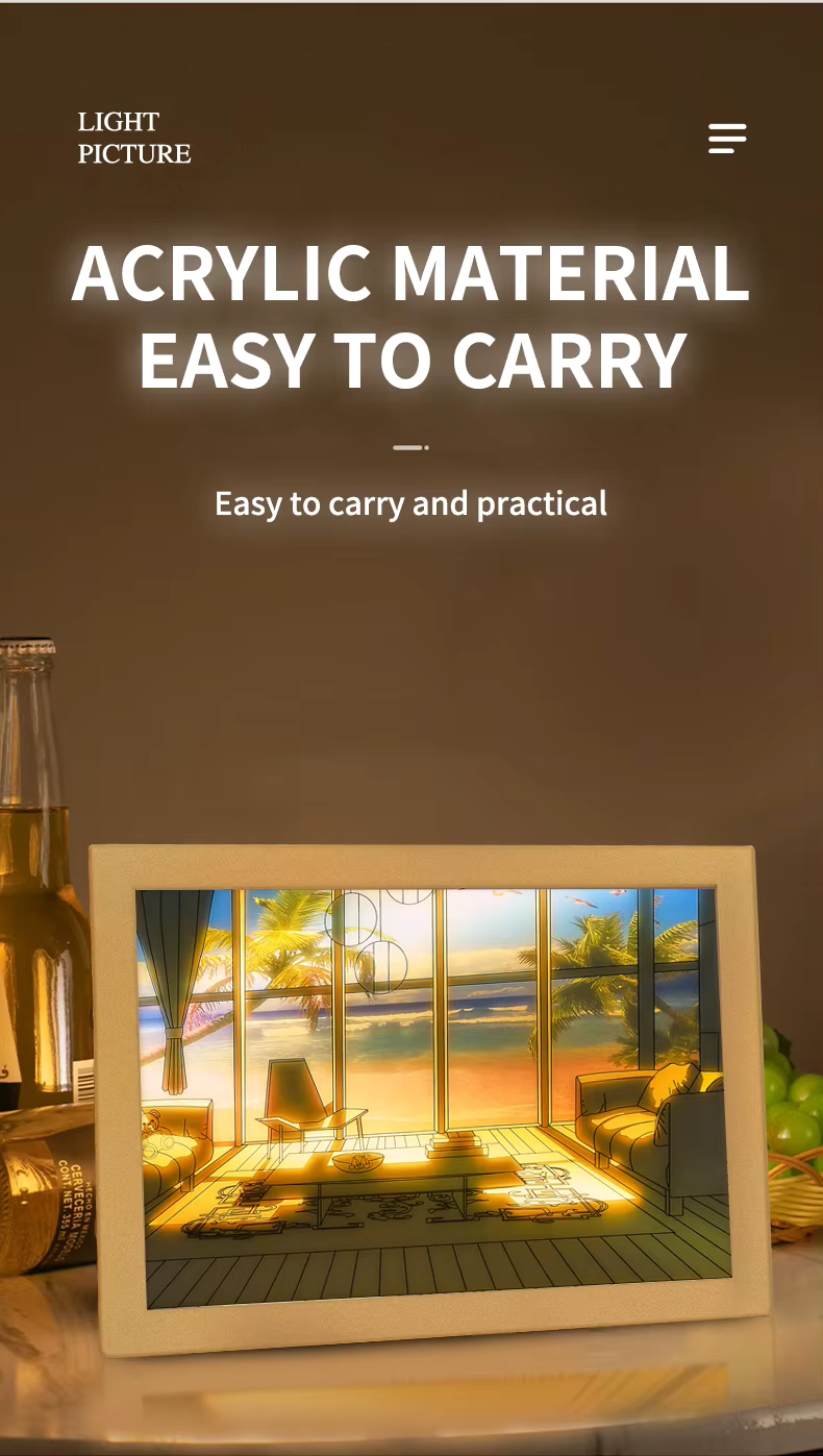 Modern dimmbares Lichtgemälde – Minimalistische leuchtende Kunst für Schlafzimmer & Wohnzimmer