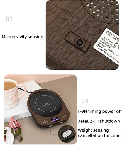 Royaleva Kaffeetassenwärmer Platte – Elektrische heiße Platte mit Timer & einstellbarer Wärme, 36W
