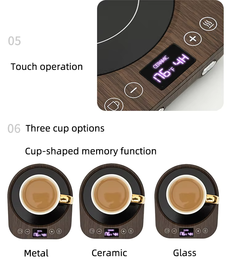 Royaleva Kaffeetassenwärmer Platte – Elektrische heiße Platte mit Timer & einstellbarer Wärme, 36W