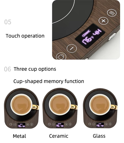 Royaleva Kaffeetassenwärmer Platte – Elektrische heiße Platte mit Timer & einstellbarer Wärme, 36W
