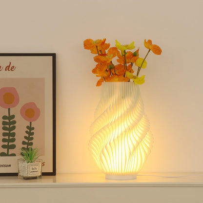 3D gedruckte Vase und Nachtlampe