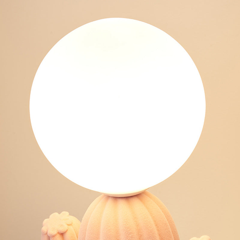 Garduru - Kreative Plüsch-Tafellampe mit Glas für Wohnzimmer & Schlafzimmer