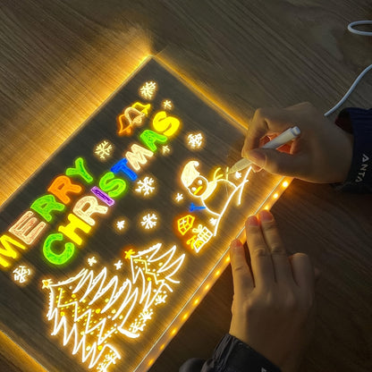USB LED Notizbrett mit 12 Farbstiften - Leuchtende Nachrichtenboard für Büro & Zuhause