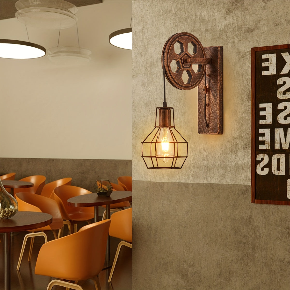 Garduru Vintage Wandleuchte | Industrielles Design | Wandlampe für Wohnzimmer & Büro | Verkabelt oder mit Stecker