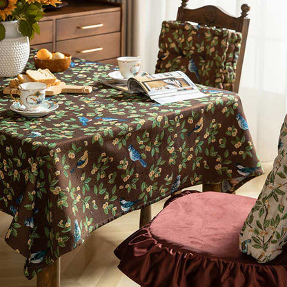 Üppiges Erbe Blumen- & Vogel-Tischdecke
