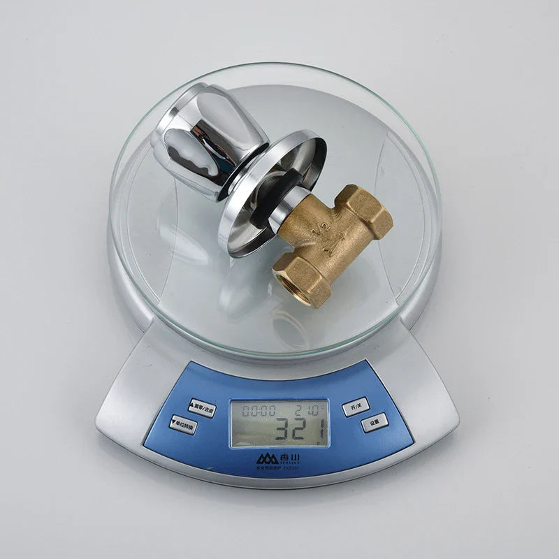 G1/2" Kupfer Wasserventil Wasserhahn Einhand Verdeckter Winkel Wasserhahn