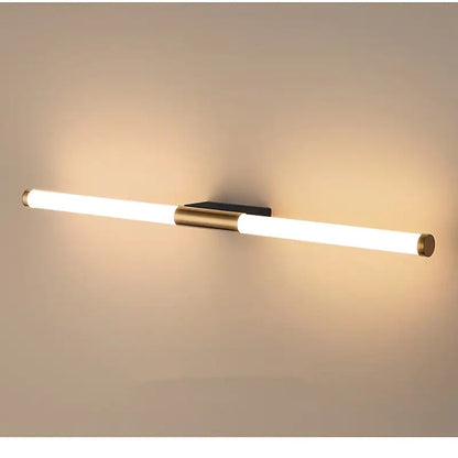 Leigh Einfache moderne lineare LED-Wandleuchte aus weißgoldenem Schlafzimmermetall