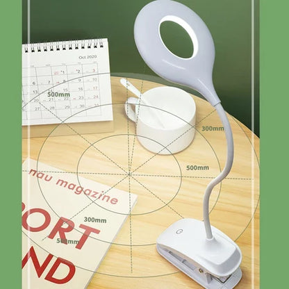 Wiederaufladbare LED Tischlampe mit Clip – Einstellbare Schreibtischleuchte für Homeoffice und Studium
