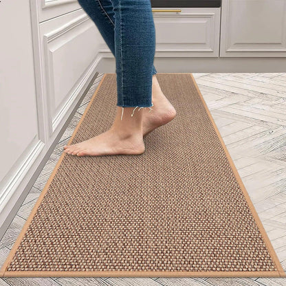 Faux gewobenes waschbares rutschfestes Küchenläufer │ Faux Sisal Läufer Fußmatte