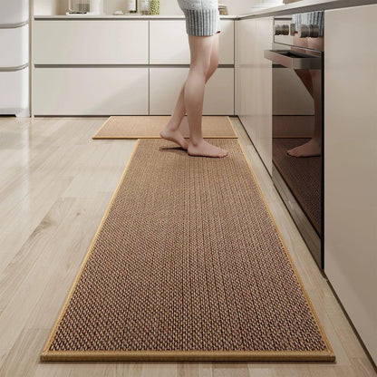 Faux gewobenes waschbares rutschfestes Küchenläufer │ Faux Sisal Läufer Fußmatte