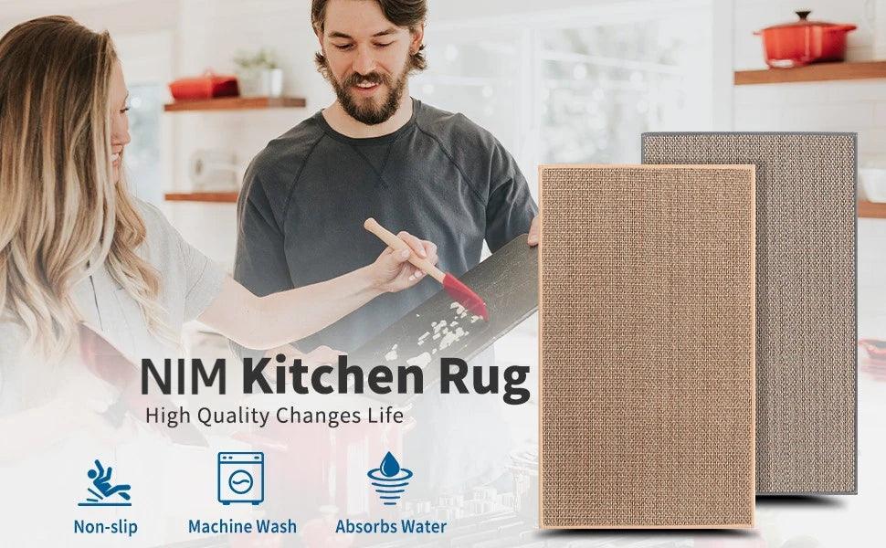 Faux gewobenes waschbares rutschfestes Küchenläufer │ Faux Sisal Läufer Fußmatte
