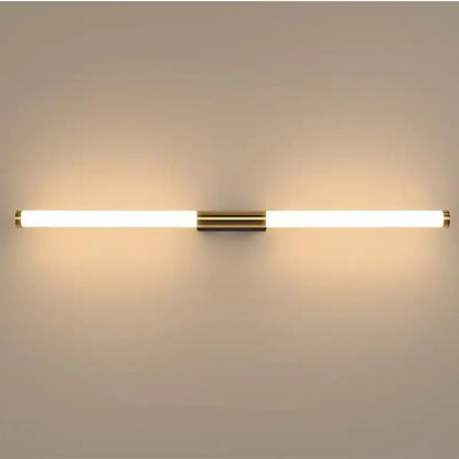 Leigh Einfache moderne lineare LED-Wandleuchte aus weißgoldenem Schlafzimmermetall