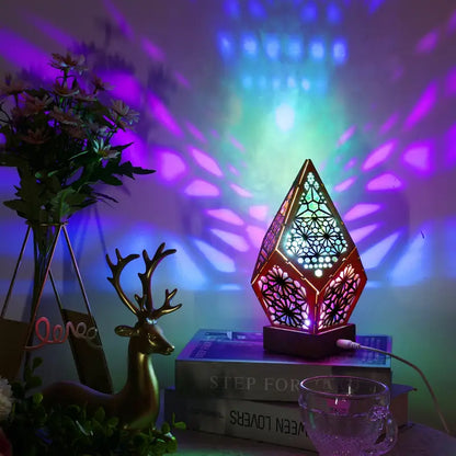 Glas LED Block Tischlampe