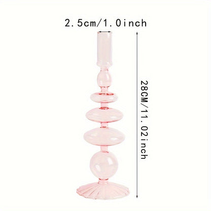 1 Stück Kreatives und Minimalistisches Glas-Teelichthalter-Set - Lackierte Glasvase Tischdekoration für Wohnzimmer, Esstisch und romantisches Abendessen