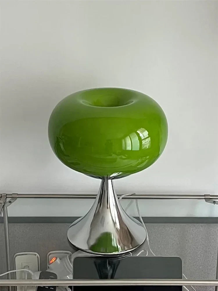 Garduru - Stilvolle Tischlampe Im Vintage-Design Aus Glas & Metall
