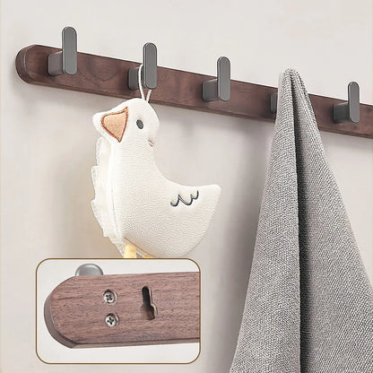 Walnuss Holz Aluminium 3-5 Reihen Wandhaken Badezimmer Handtuchhalter