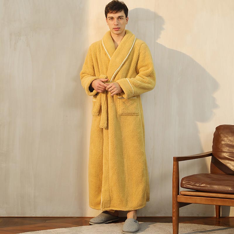 Garduru Bequemer Fleece-Pyjama, langer Bademantel