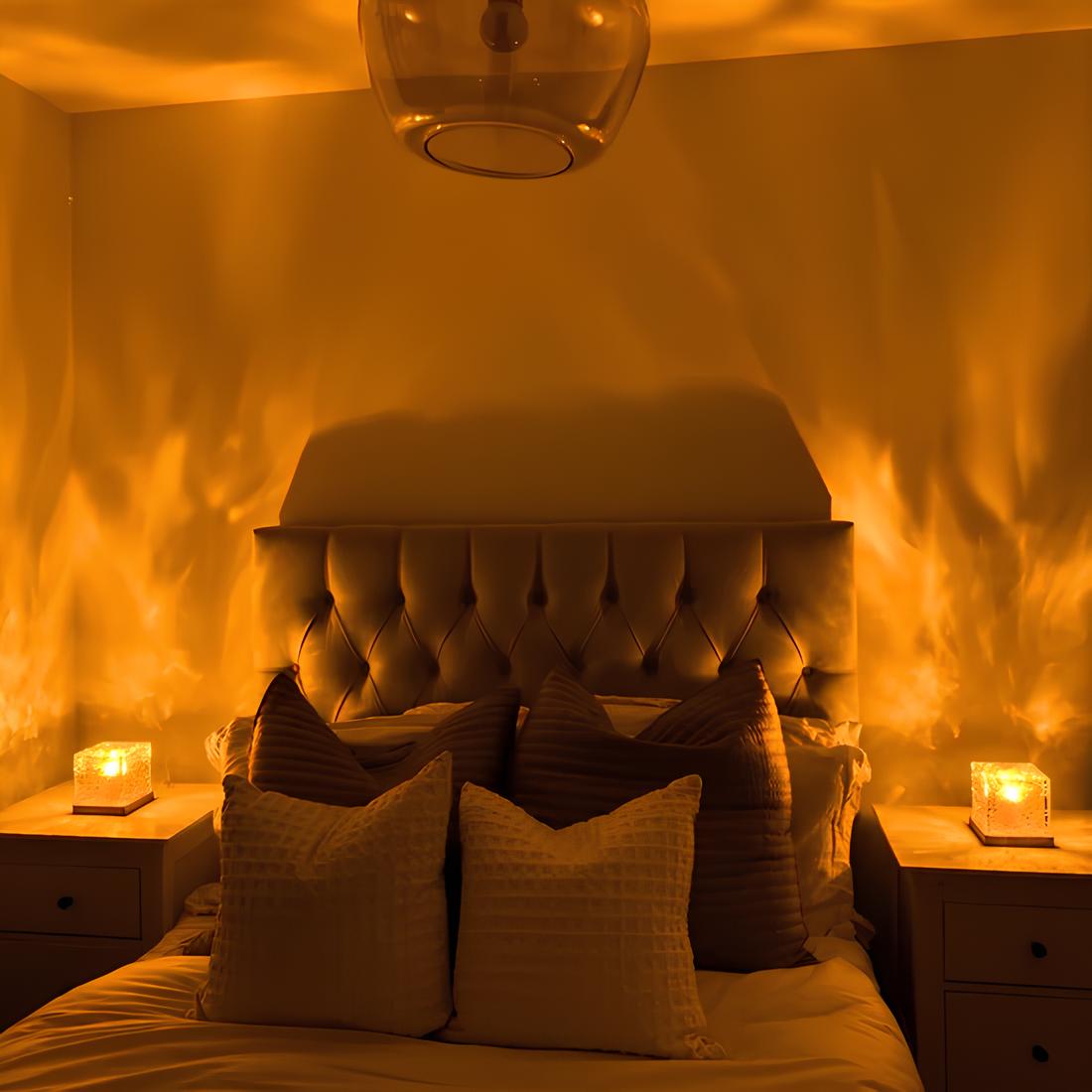 Royellure Aurora Northern Lights Cube – 16-Farben LED Prisma Lampe mit Holzfuß