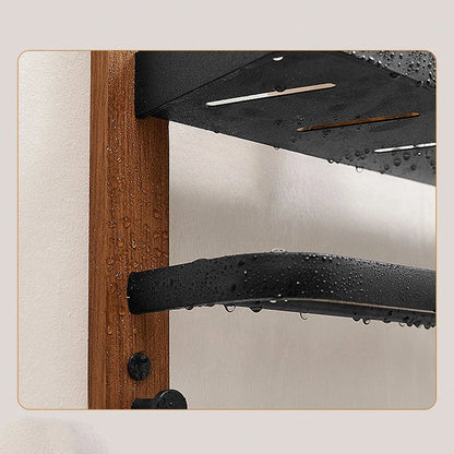 Doppelwandregal aus Holz und Aluminium für das Badezimmer
