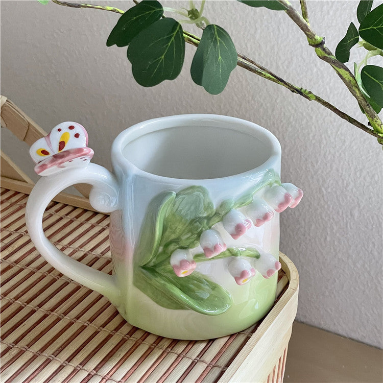 Garduru 3D Floral Handgemalte Tasse