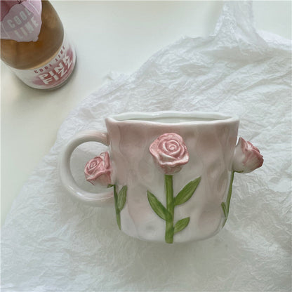 Garduru 3D Floral Handgemalte Tasse