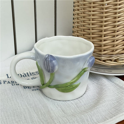 Garduru 3D Floral Handgemalte Tasse