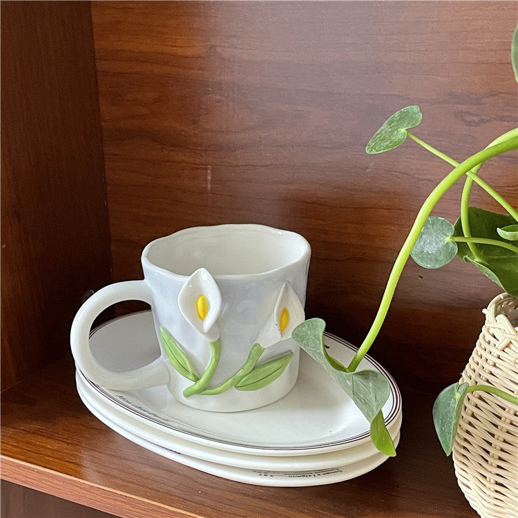 Garduru 3D Floral Handgemalte Tasse