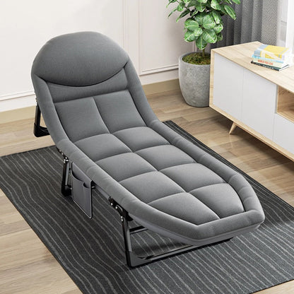 Klappbett mit integriertem Kissen und Seitentasche