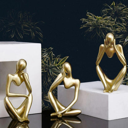 ArtMind – Minimalist Denker Skulptur mit moderner Eleganz