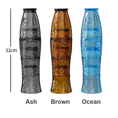 Vierteilige geprägte Koi stapelbare Gläser Set