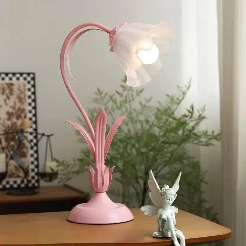 Französische Retro Stil Blume Schreibtischlampe
