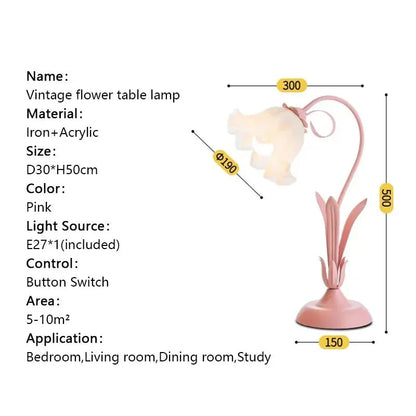 Französische Retro Stil Blume Schreibtischlampe