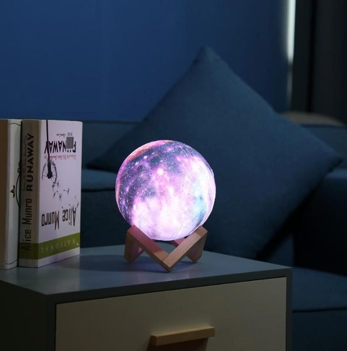 Galaxy Moon Lampe – 16 Farben & Dimmbar – USB Aufladbar & Kindersicher