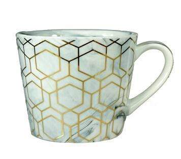 Keramiktasse mit geometrischem Goldmuster