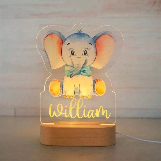 Personalisierte bunte Nachtlampe | Tiere