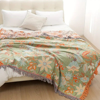 Garduru Decke - Baumwolle - Boho Blumen | Charm