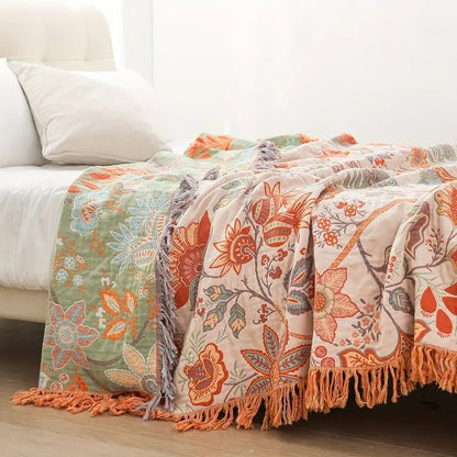 Garduru Decke - Baumwolle - Boho Blumen | Charm