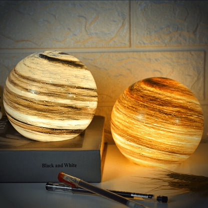 Garduru Mondlampe | Elegante LED-Glaslampe | Stimmungslicht für Zuhause | Planetarische Deko | USB-Aufladung