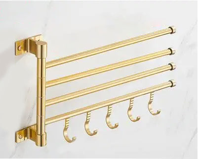 Goldene Licht Aluminium Wandmontierte Drehende Handtuchhalter Badezimmer Schienenhänger