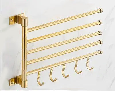 Goldene Licht Aluminium Wandmontierte Drehende Handtuchhalter Badezimmer Schienenhänger