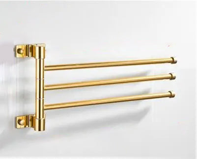 Goldene Licht Aluminium Wandmontierte Drehende Handtuchhalter Badezimmer Schienenhänger