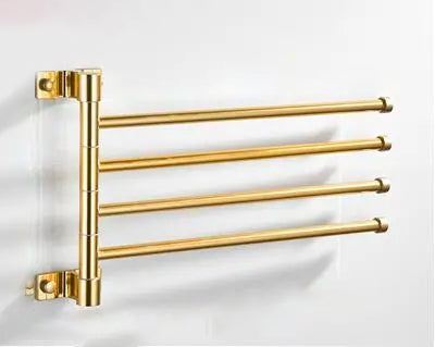 Goldene Licht Aluminium Wandmontierte Drehende Handtuchhalter Badezimmer Schienenhänger