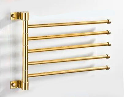 Goldene Licht Aluminium Wandmontierte Drehende Handtuchhalter Badezimmer Schienenhänger