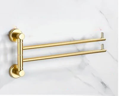 Goldene Licht Aluminium Wandmontierte Drehende Handtuchhalter Badezimmer Schienenhänger