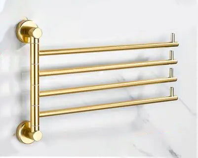 Goldene Licht Aluminium Wandmontierte Drehende Handtuchhalter Badezimmer Schienenhänger