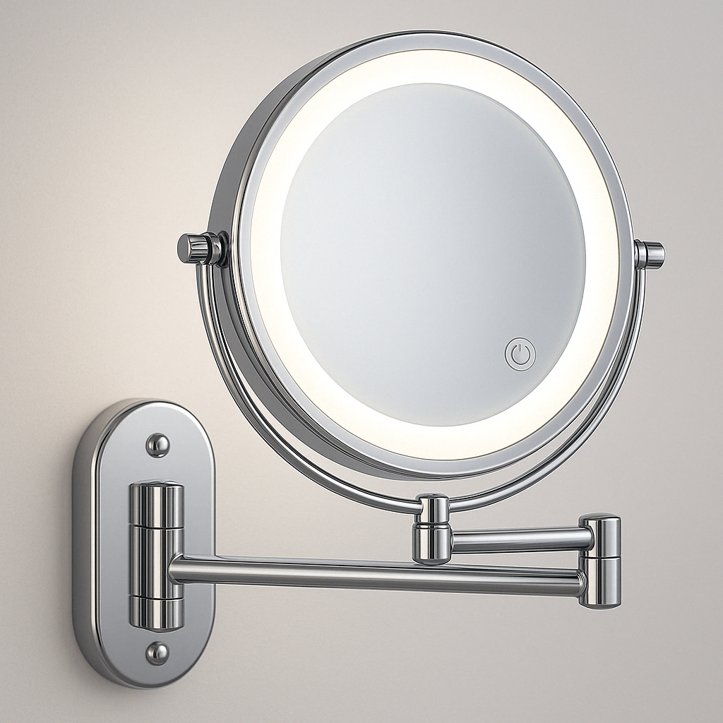 Wandspiegel mit LED-Licht und Vergrößerungsglas