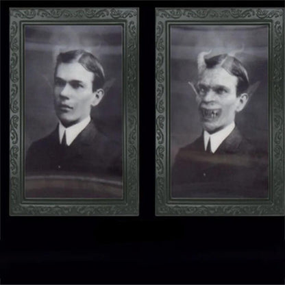 Spooky Ghost 3D Wechselndes Gesicht Bewegendes Bilderrahmen - Halloween Wanddekoration für Gespensterpartys und Wohnkultur